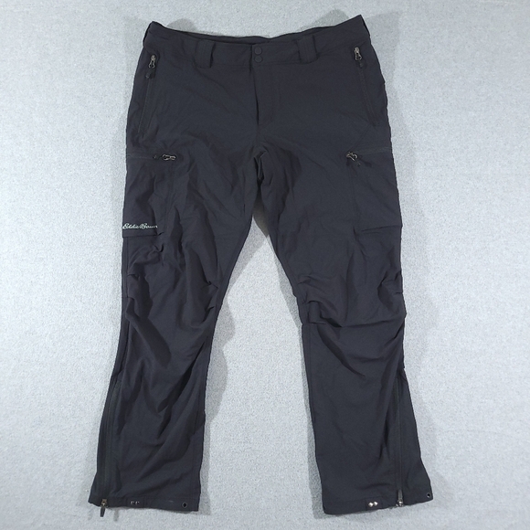 Eddie Bauer First Ascent Guide Pro Pants Men's 36x30 Black Hiking Stretch Cargo - Picture 1 of 11